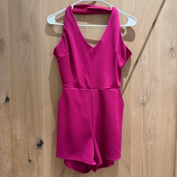 crystal sky Pants - Fuchsia Romper with pockets